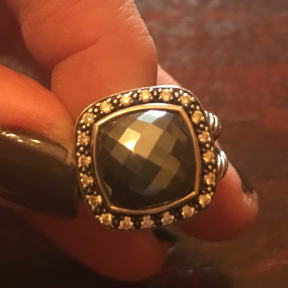 David Yurman Hematite Albion ring with diamonds